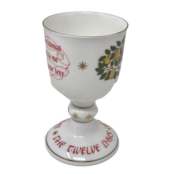 Royal Doulton Partridge In A Pear Tree Porcelain Goblet 12 Days of Christmas - Picture 7 of 7
